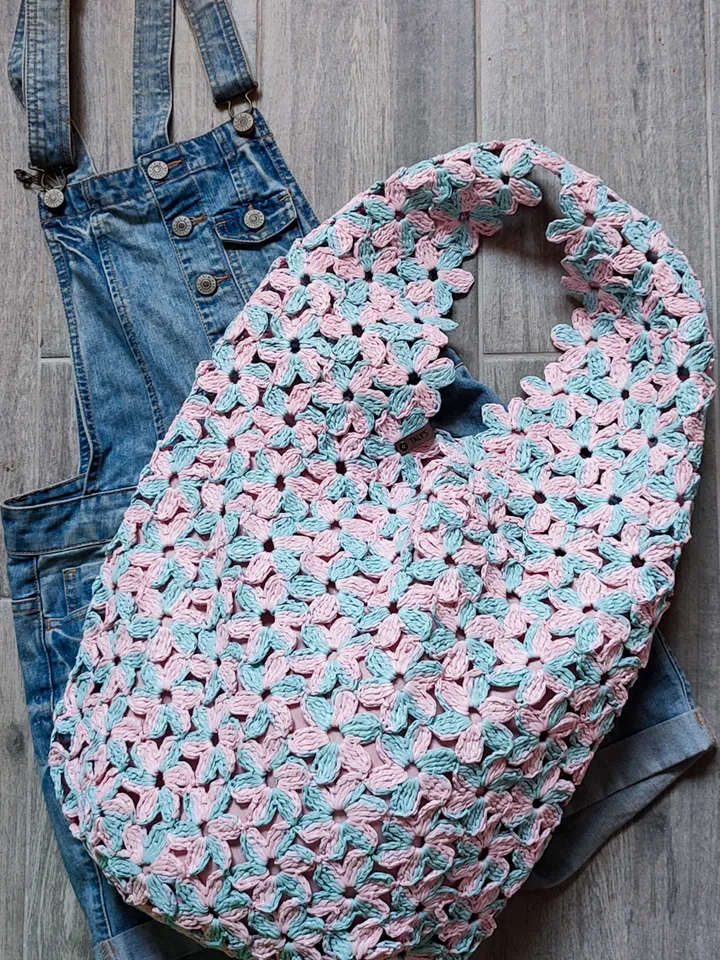 Marshmallow Raffia Crochet Bag - Large Boho Purse for Women
