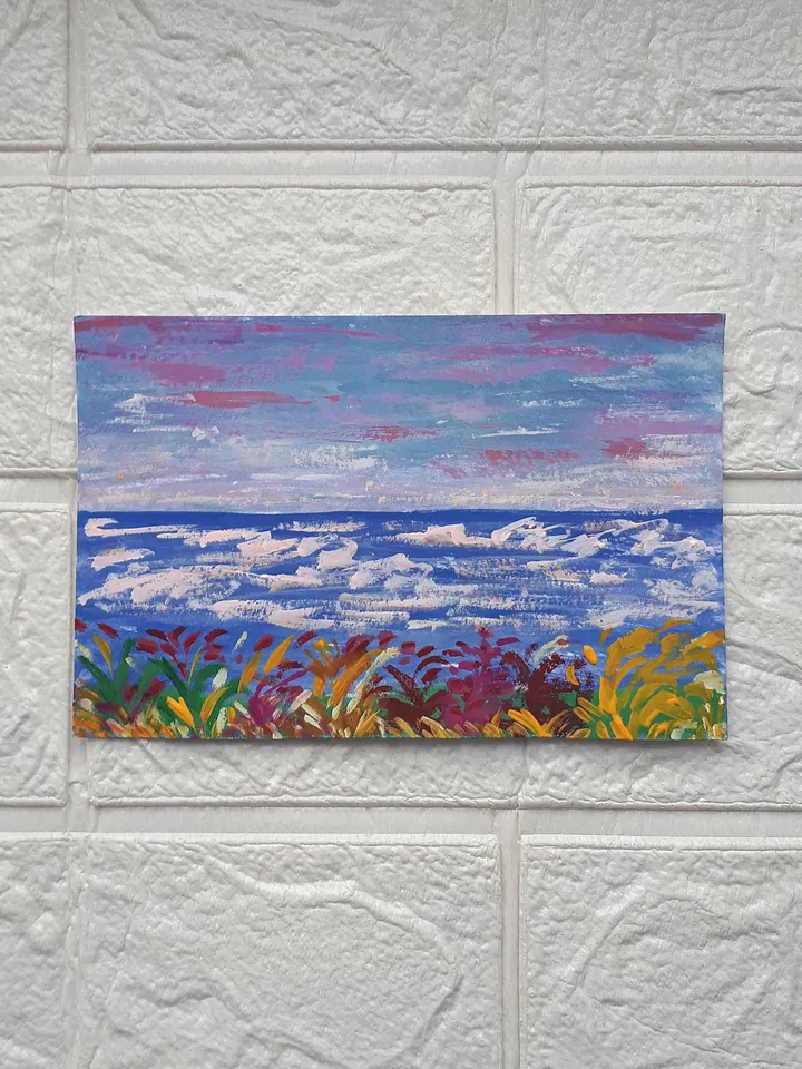 Sunset Miniature #5, Seascape Painting
