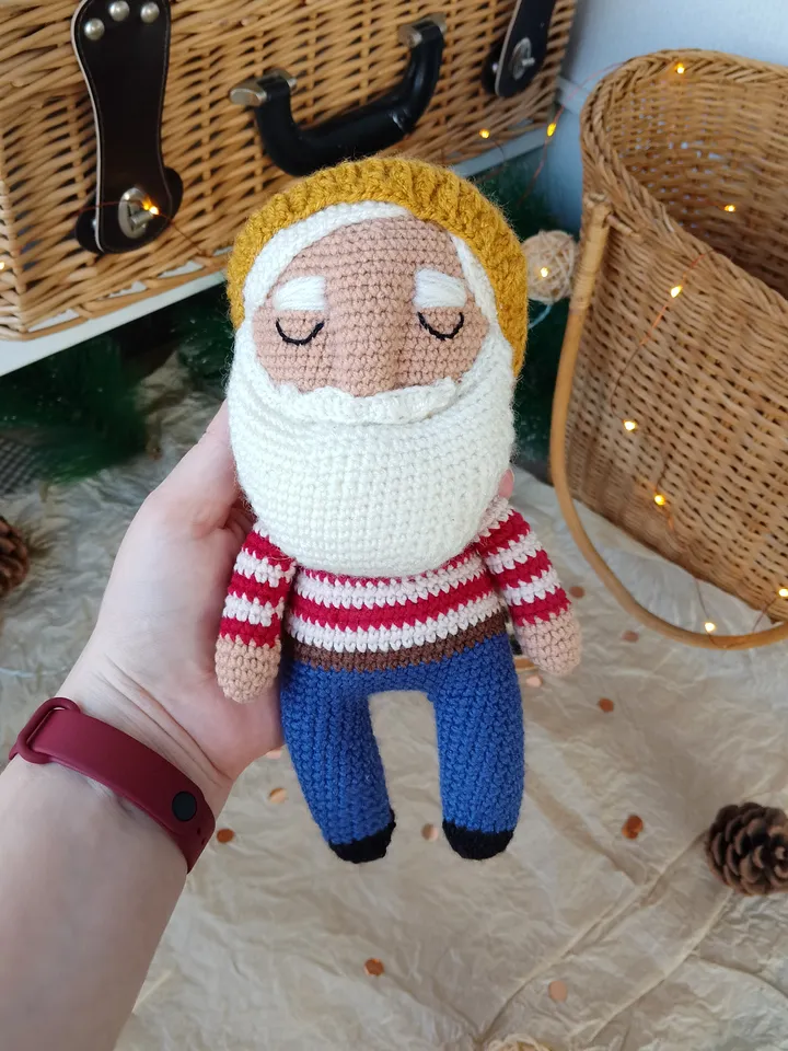Sailor white beard plush soft gift for a boy for the holiday. Christmas gift