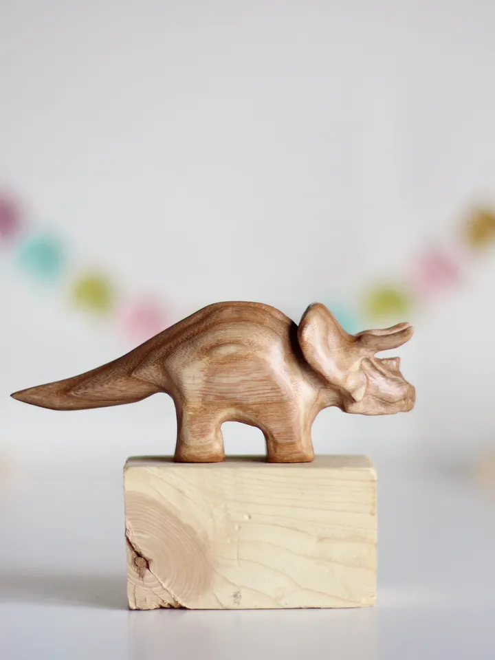Wooden dinosaurss play set