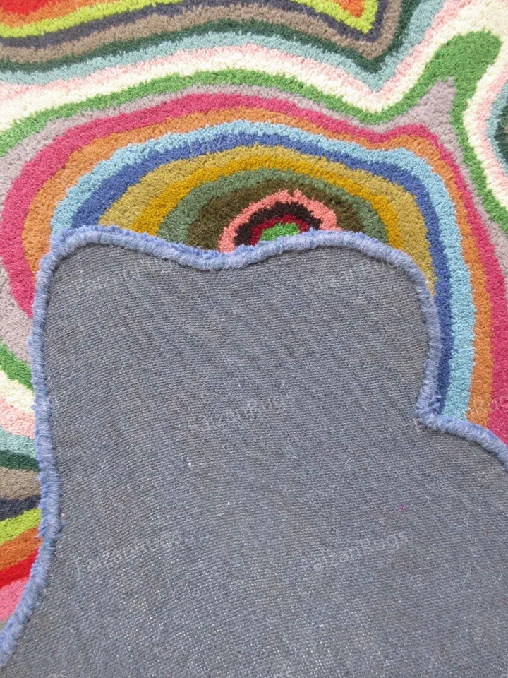 Multi Color | Irregular Shaped Hand-Tufted Vibrant Colors Wool Rug | Handmade Area Rug for Home, Bedroom, Living Room, Kids Room, Custom Rug