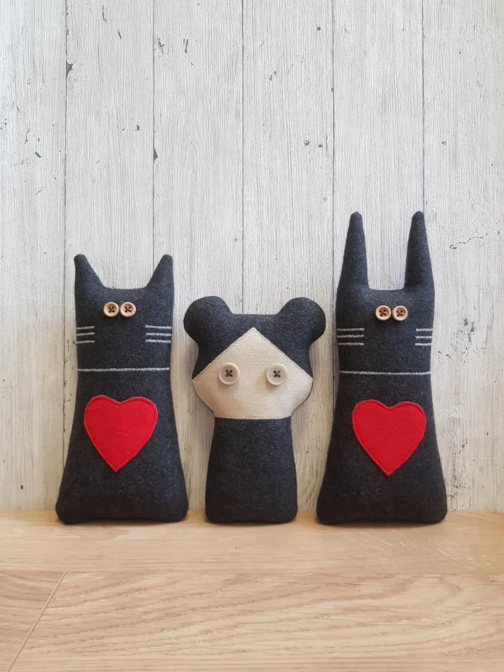 Mini doll sewing pattern PDF digital tutorial in English, rag doll sewing diy