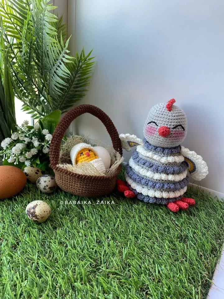 PDF Crochet Easter Chicken in the Basket Pattern, Amigurumi Chick in Egg, Crochet Easter Pattern, Amigurumi Chick, Amigurumi animal, bird