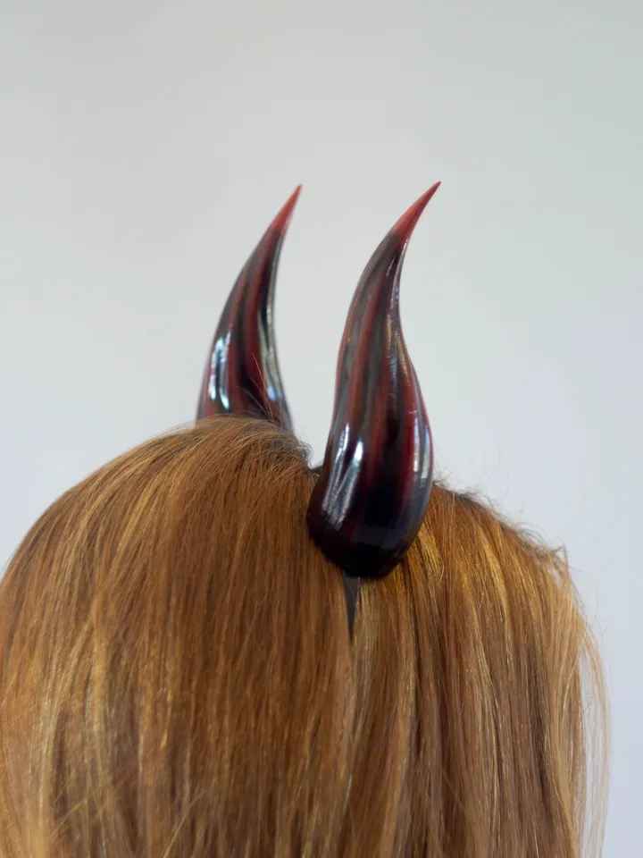 Small Devil Horns, Lightweight 3d Printed Headset Accessories, Realistic Fantasy Cosplay Red Demon Horns Headband for Halloween, Photoshoot