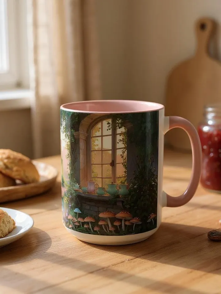 Chateaucore Floral Mug, French Cottagecore Tea Cup, Rustic Charm Coffee Cup, Vintage Farmhouse Gift, Wildflower Kitchen Decor, Gift For Her