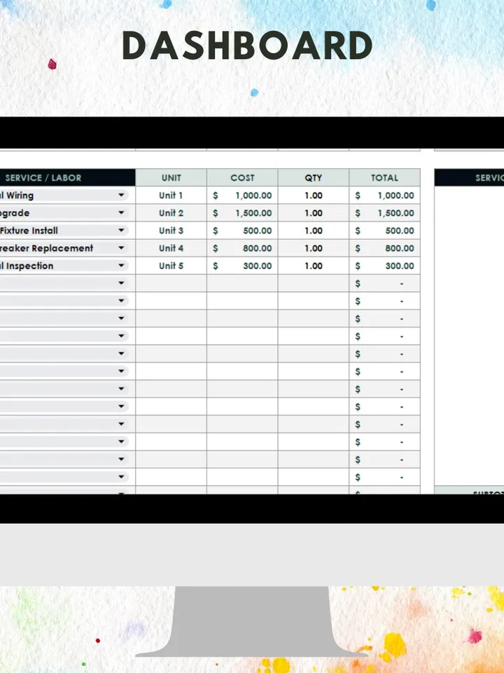 Electrical Estimate Template, Editable Google Sheets Template, Digital Download, Create Professional Estimates, For Contractors Electricians