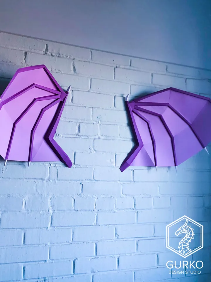 Papercraft Dragon With Wings, Digital Template, PDF Download, Gurko, 3D Low Poly, Pepakura, DIY Origami Sculpture, Paper Decor, DIY Gift