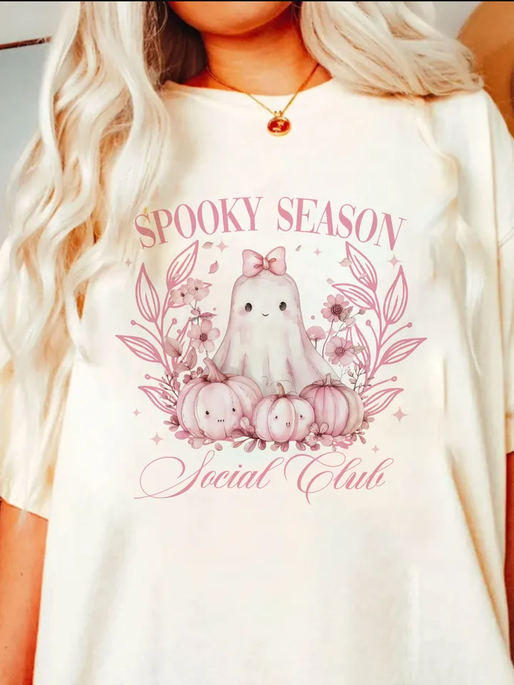 Halloween Cute Ghost png, Social Club png, Spooky Coquette Bow Halloween png, Halloween png, ghost png, Spooky Season png, Coquette png