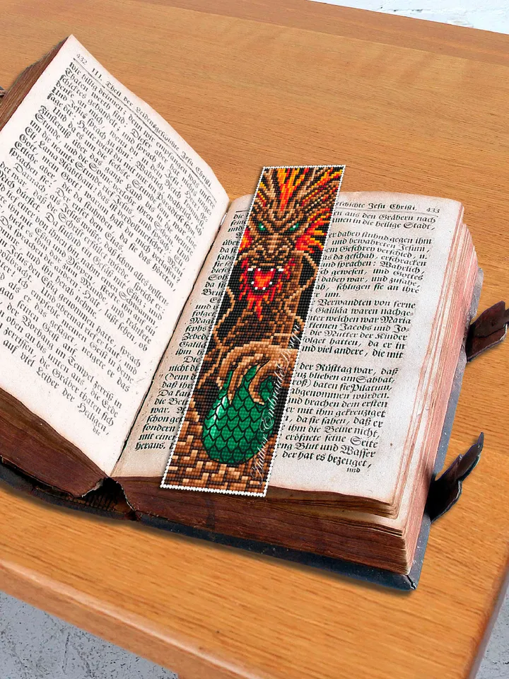 Dragon bookmark cross stitch pattern PDF download Fantasy dragon cross stitch, Chinese dragon pattern, Dragon egg, Chinese New Year #B275
