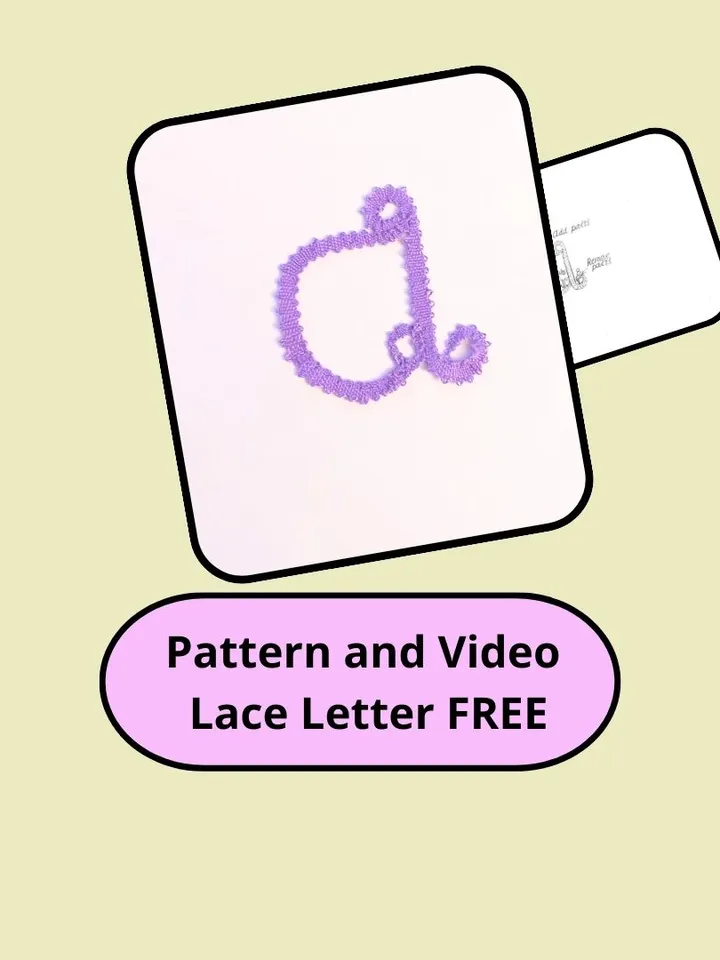 Lace Letter Pattern Video. Schéma de la lettre de dentelle.