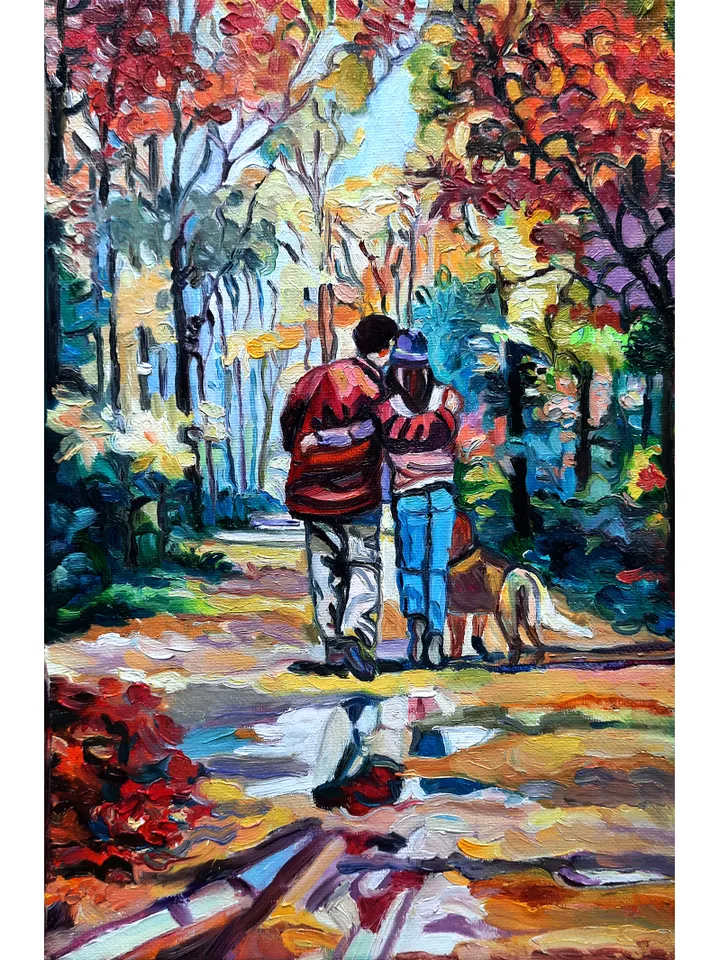 Couple Art Original Oil Painting Oil On canvas