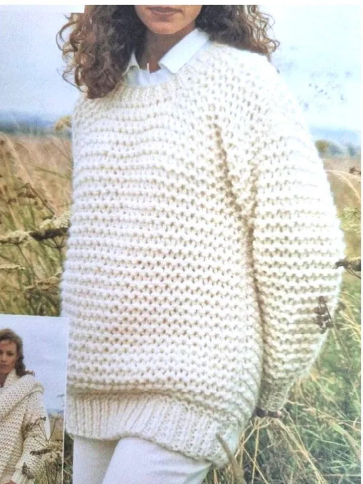 Sweater knitting pattern, beginner pattern sweater, easy pattern, super chunky sweater pdf instant download