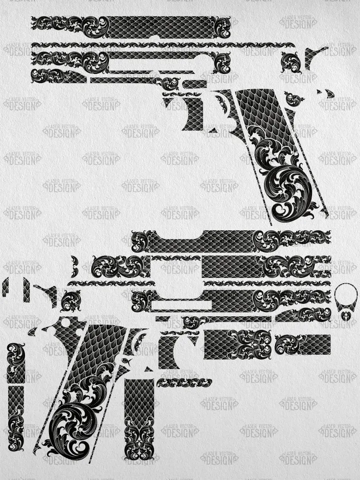VECTOR DESIGN Colt 1911 government Scrollwork and snake scales