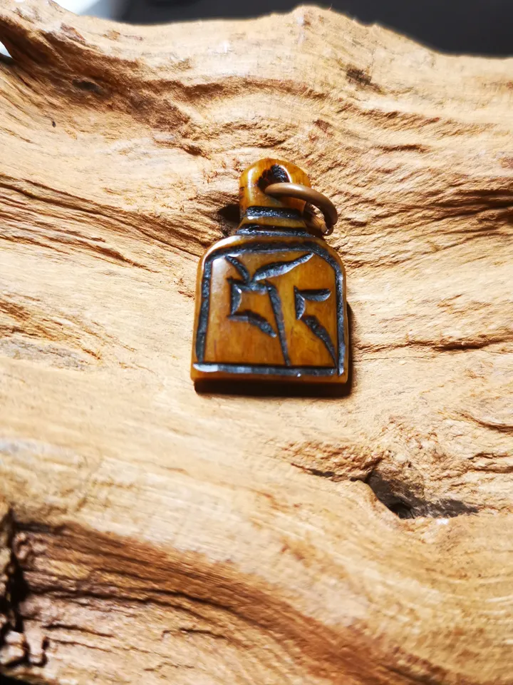 Yak Bone Carved Tibetan Letter Mala Pendant,Bead Counter Clip,Prayer Bead Accessories,Gandhanra Tibetan Amulet