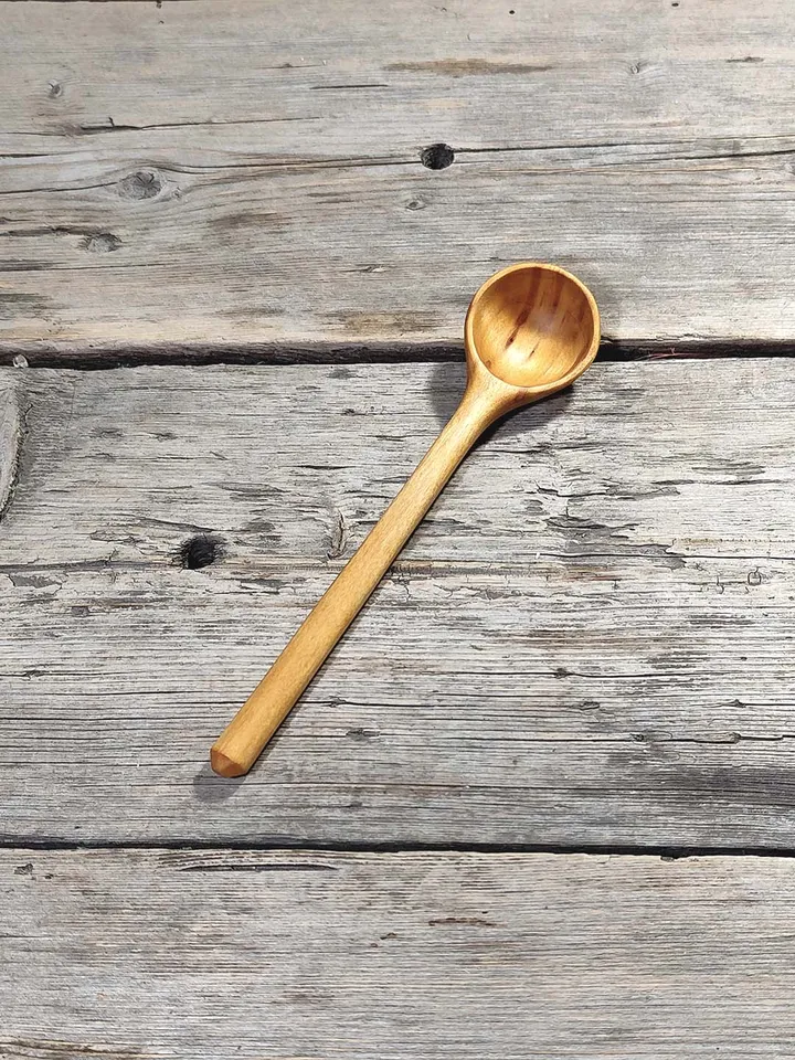 Handcrafted Willow Spoon, 9th Anniversary willow gift, Dessert Wooden Spoon, Tea Willow Wood Spoon