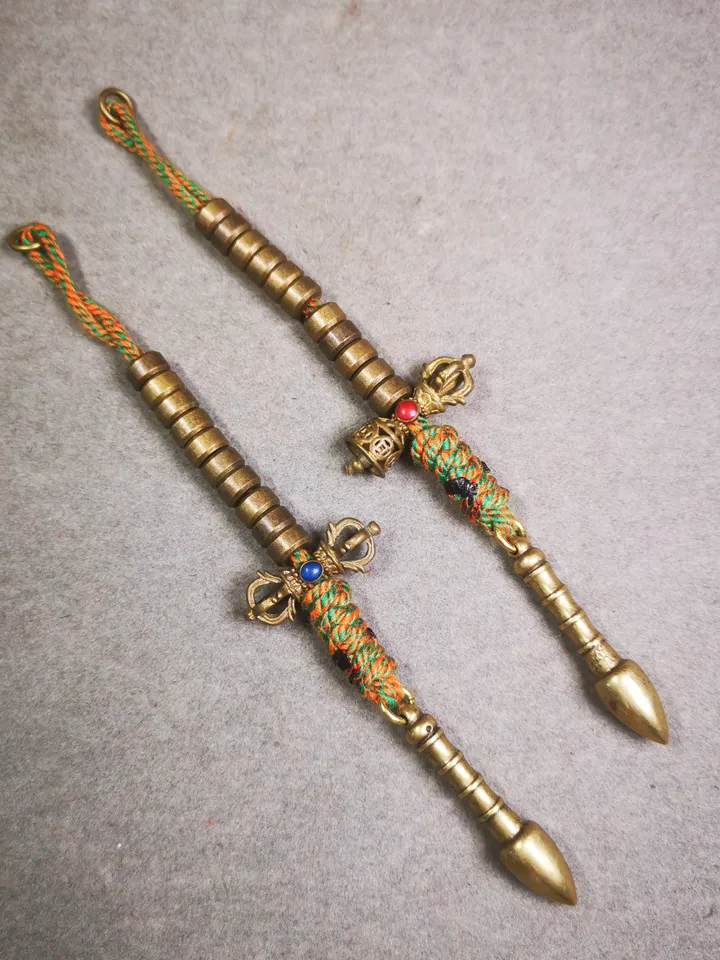 Gandhanra Handmade Tibetan Buddhist Mala Counters,Prayer Bead Counters,with Dorje and Vajra Pendant,Made of Brass