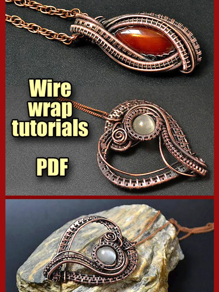 Wire Wrapped pendants step by step tutorials PDF.