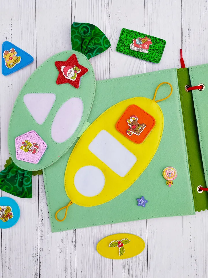 Christmas Quiet Book pattern for toddler, Felt activity book, Soft book for kids, Christmas gift for toddler 3,4,5,6 year old