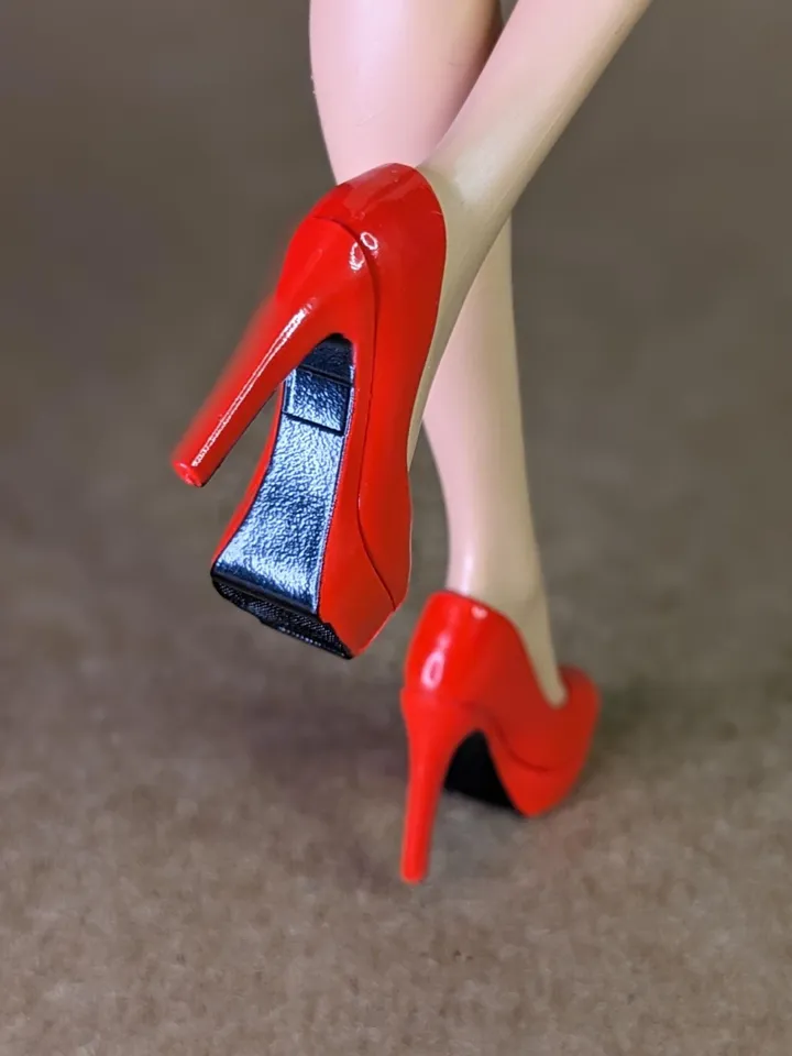 Red heels shoes for fashion female dolls (Color Infusion, MH)