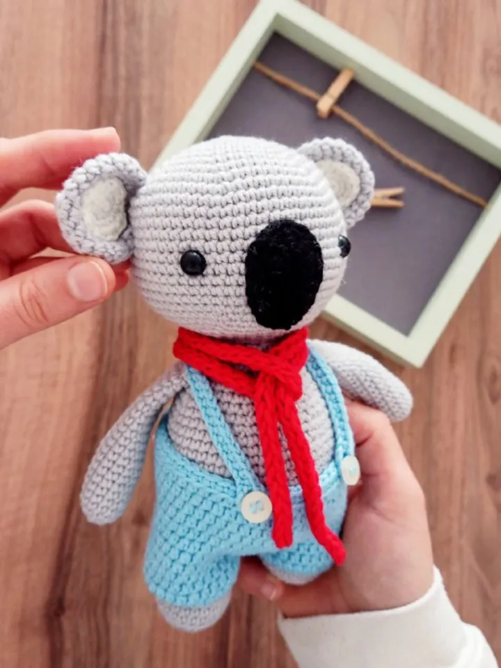 Crochet Koala Toy, Crochet Animal Plushie, Amigurumi Organic Toy, Amigurumi Baby Koala Bear, Crochet Soft Toy, Eco Friendly Toy, Trend Style