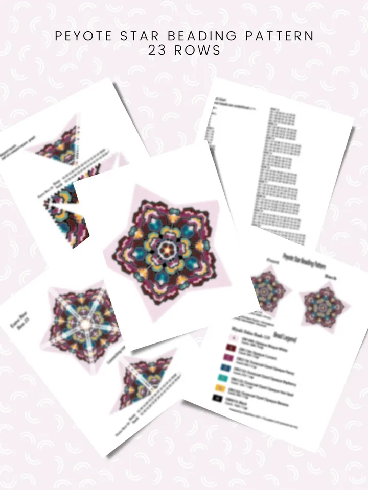 3D Peyote Star, Deja Vu, Abstract ornament, Beading tutorial, Seed Bead patterns