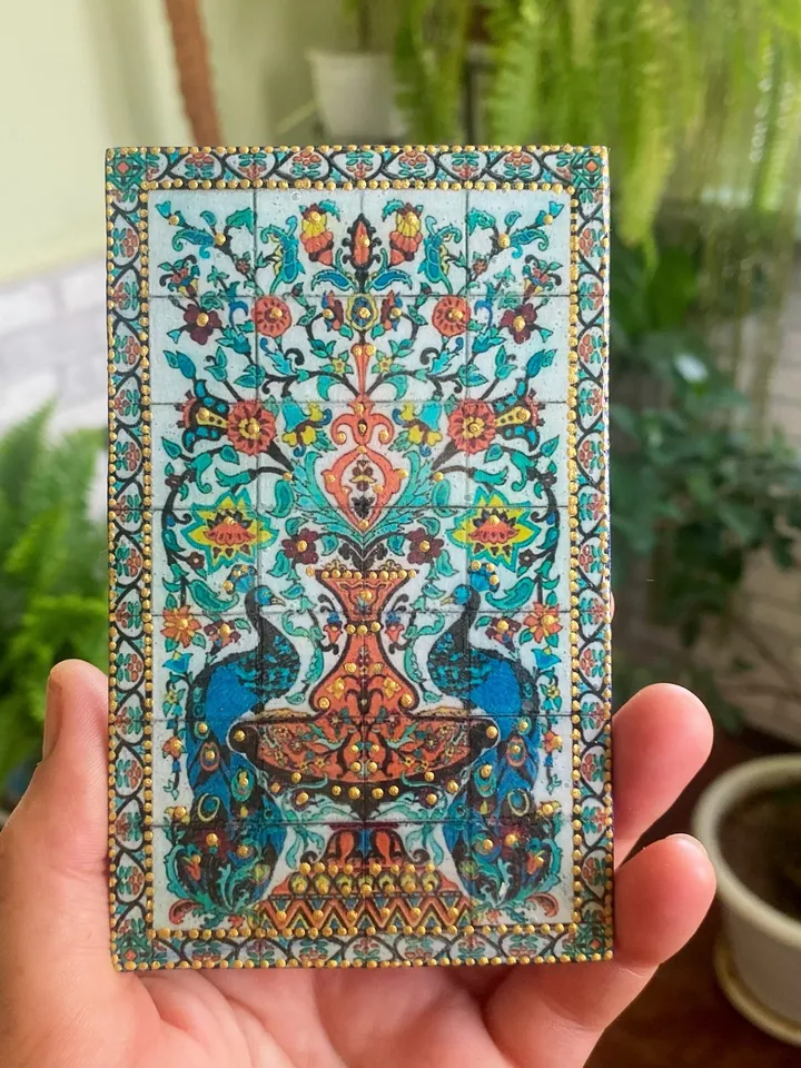 Panel for a dollhouse. 1:12. Painting for a doll. Dollhouse accessories. Tiled panel.