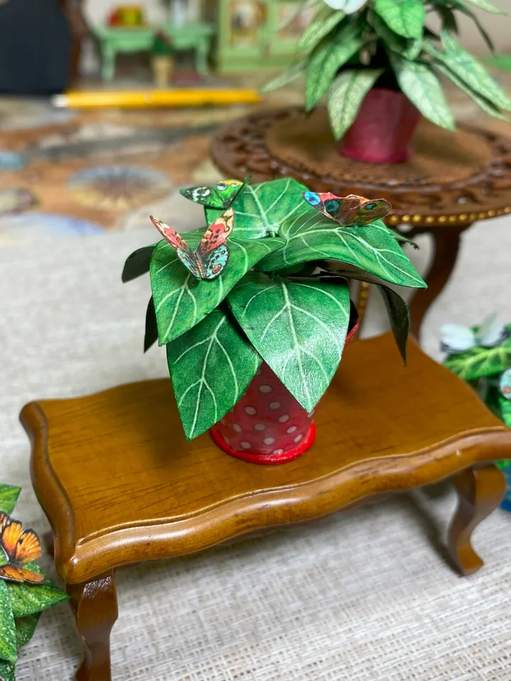 Tutorial. Flowers in a pot. 1:12. Dollhouse miniature. Flowers for a doll.