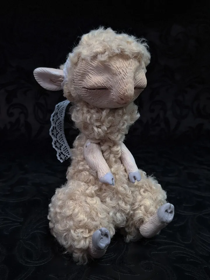 Cute sheep half plush doll