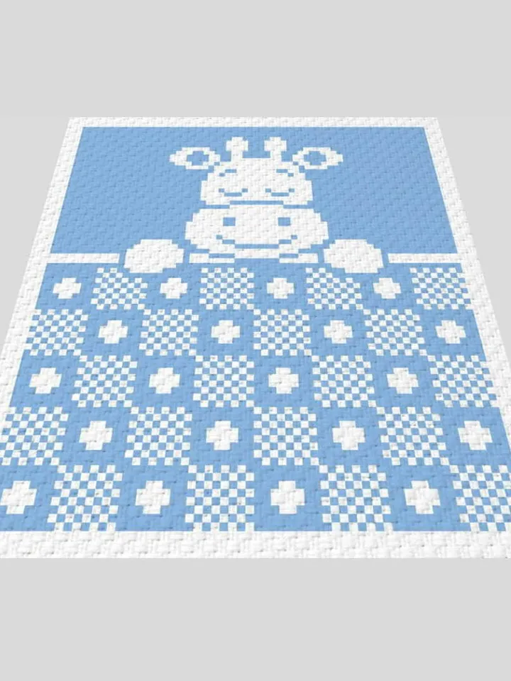 Crochet C2C Sleeping Giraffe graphgan blanket pattern