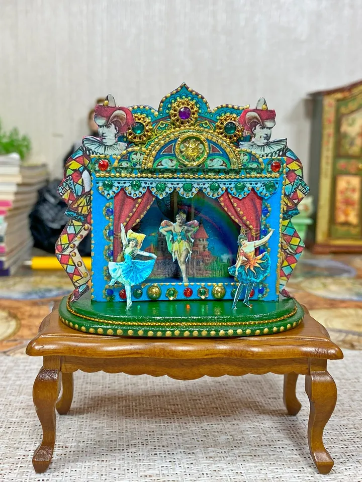 Tutorial. Puppet theater. Dollhouse miniature. 1:12. Two sizes.