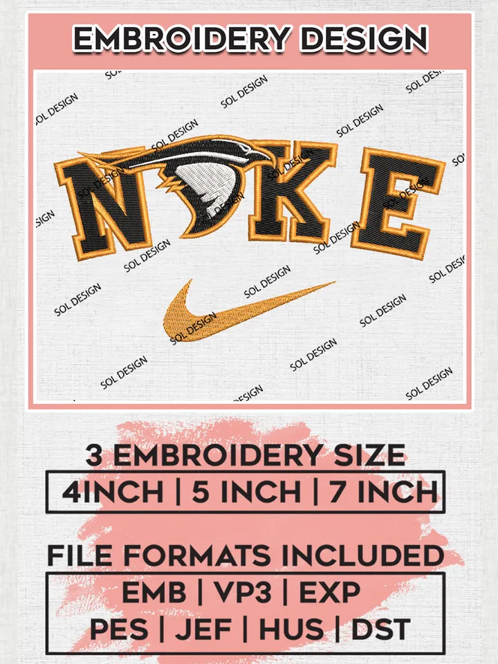 Ni.kee Anderson Ravens College Team Logo Embroidery Design Files, NCAA Anderson Ravens Machine Embroidery, NCAA Teams, 3 sizes, NCAA Machine embroidery designs, Digital Download