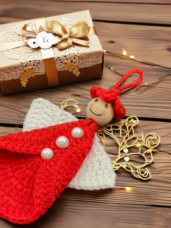 Crochet Angel Tree Topper Pattern | Guardian Angel Christmas Ornament | Handmade Xmas Angel Dรฉcor | DIY Christmas Table Decoration