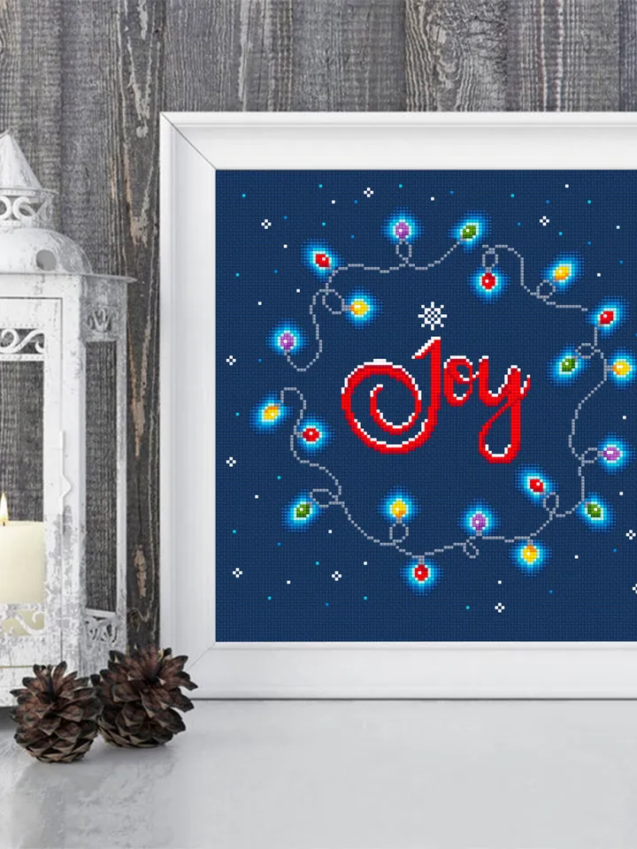 Christmas cross stitch pattern download PDF Christmas garland cross stitch chart Christmas pattern digital PDF Winter Joy cross stitch #N44