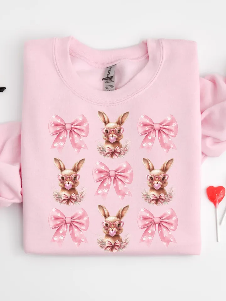 Easter Bunny Coquette PNG, Easter Bunny png, Easter png, Coquette Easter png, Girls Easter Png, Bunny Bow Png, Easter shirt png, Bunny Png
