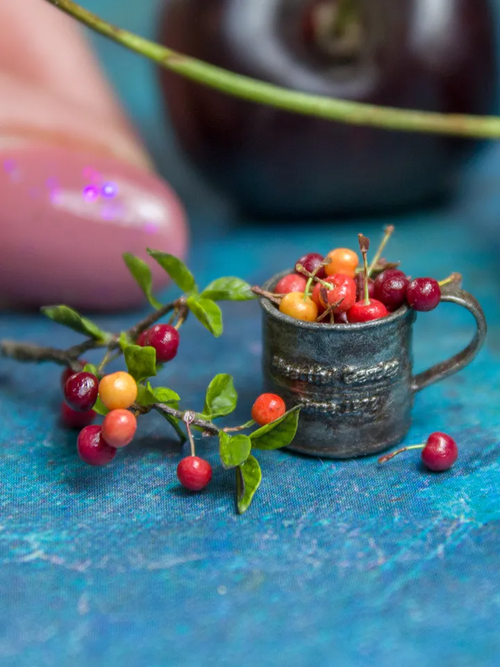 TUTORIAL Miniature cherries with branch