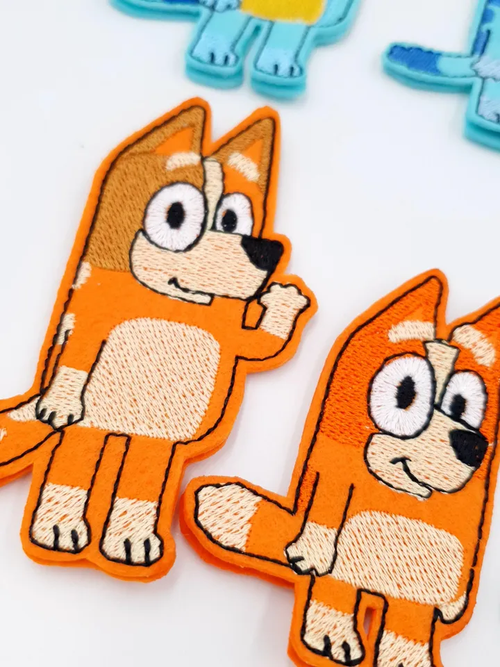 ITH Blue Heeler Dog Family Finger Puppet Embroidery Design Set, Aussie Cartoon Toy Pattern, 4x4 5x7 Hoop File