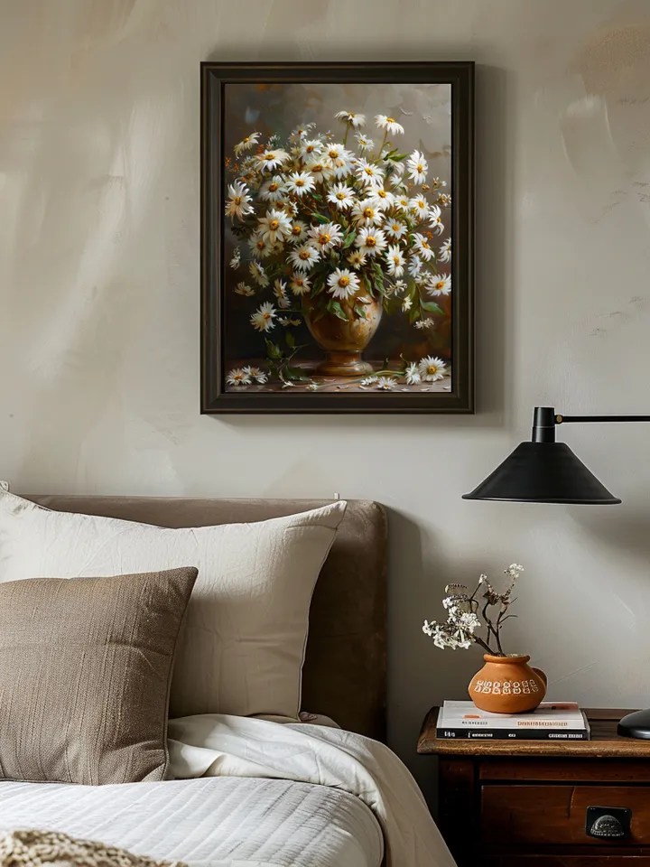 Set of 3 Digital Art Print Vintage Renaissance paintings of roses, daisies and marigold flowers. Wall art. Home Decor. Instant download.