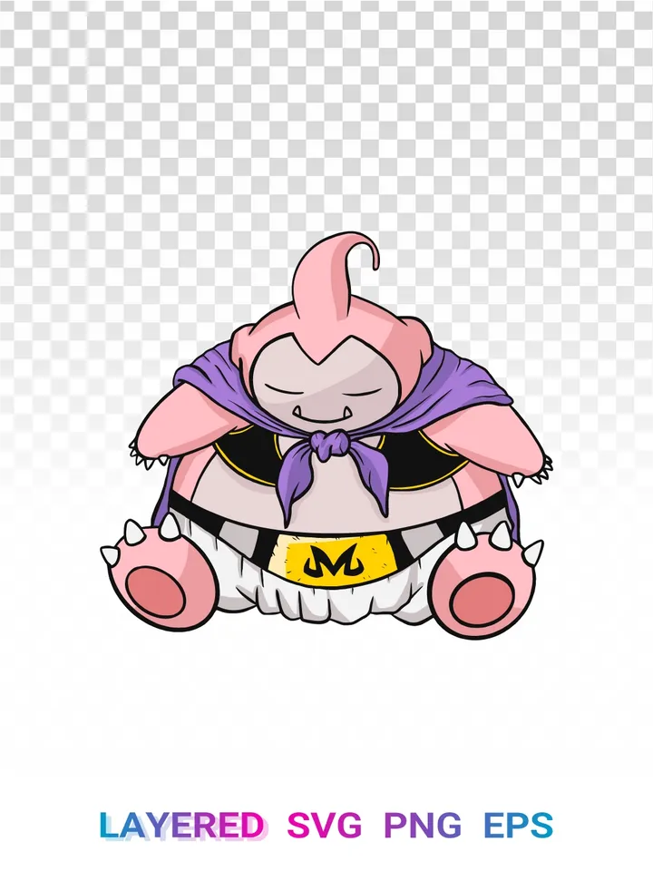 Snorlax Majin Buu PNG, Pokemon Dragon Ball SVG Cricut
