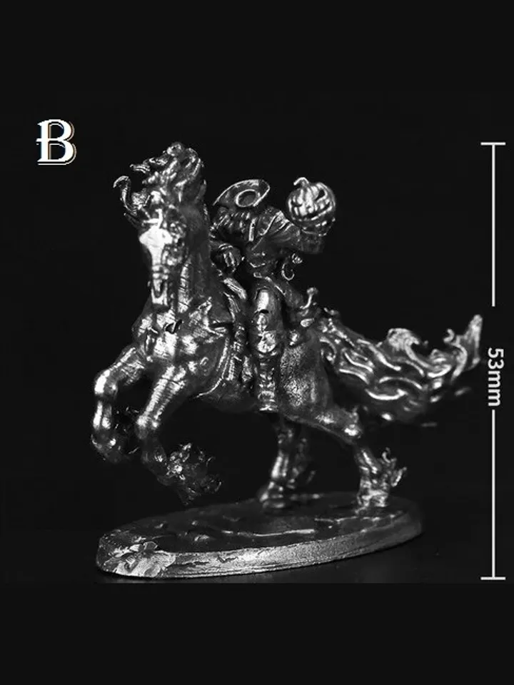 Pumpkin Death Reaper - horsemen warriors, copper miniatures, tabletop wargaming fantasy miniature figures.