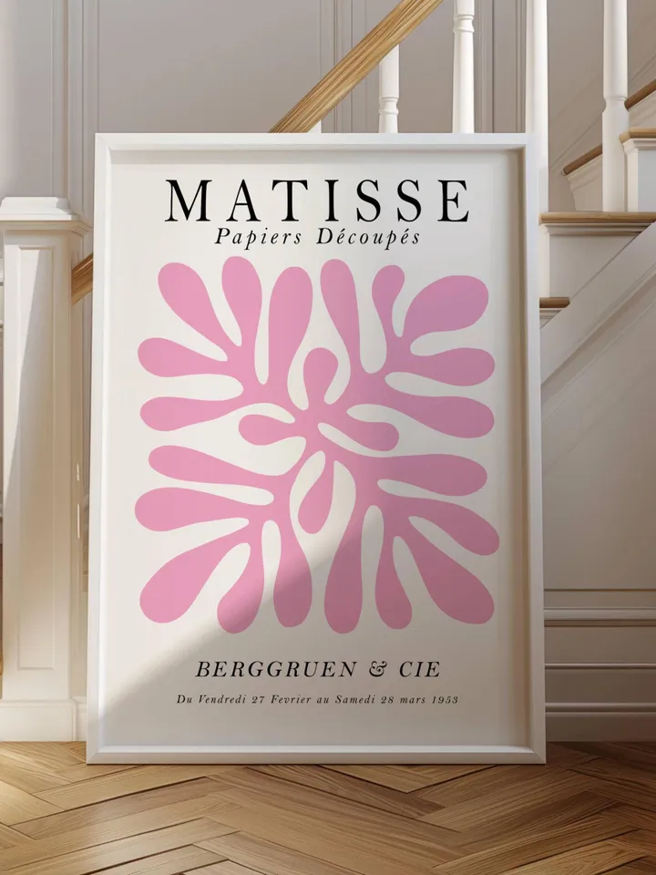 Pink Matisse Print Set Printable Wall Art Pink Print Set Gallery Wall Set of 3 Prints Preppy Wall Art Exhibition Posters Danish Pastel