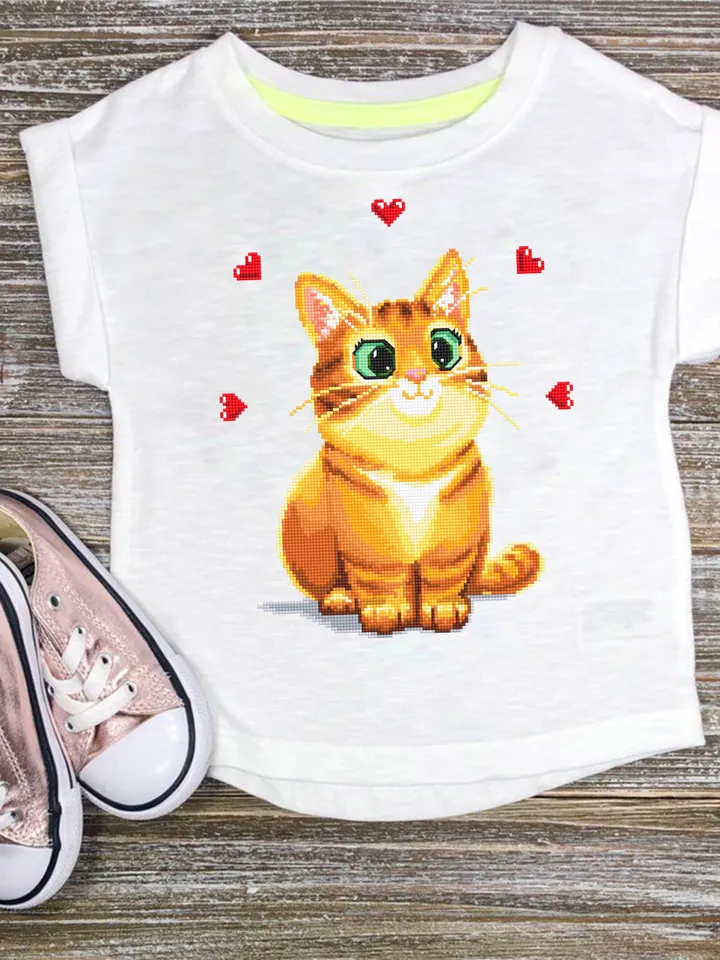 Cute orange cat cross stitch pattern download PDF Animal cross stitch chart, Cat embroidery PDF, Kitten cross stitch, Gift for cat lover #K1