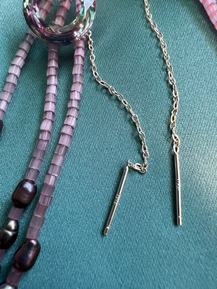 Pearl Silver 925 Jewelry Set Necklace Earrings CALYPSO