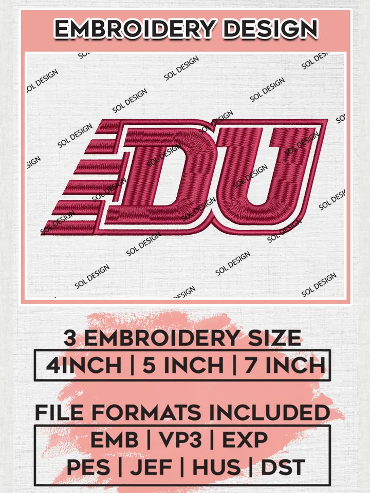 NCAA DU Pioneers Team Logo Embroidery Design Files, NCAA Denver Pioneers Machine Embroidery, NCAA Teams, Game Day, 3 sizes, NCAA Machine embroidery designs, Digital Download