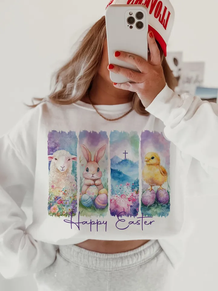 Happy Easter PNG, Retro Easter Png, Easter Bunny Png, Easter Coquette Png, Floral Spring Png, Easter Coquette Png, Brushstroke Easter Png