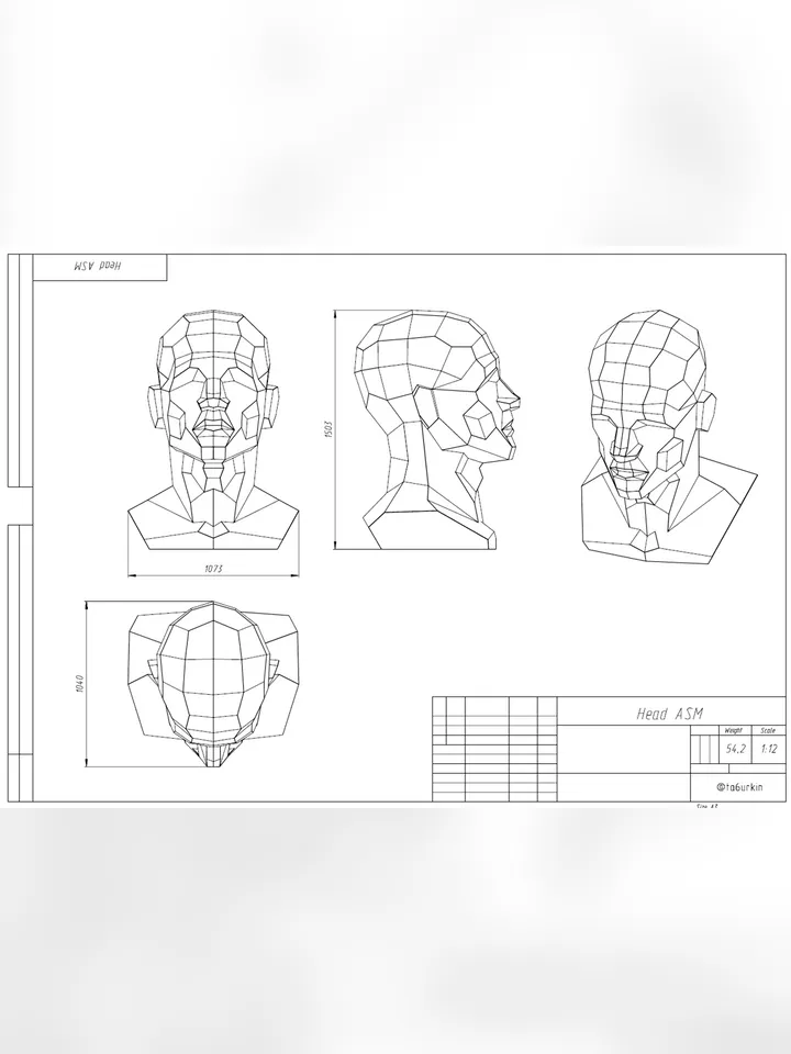 Welding Project Plans Drawings Head (DXF, PDF)
