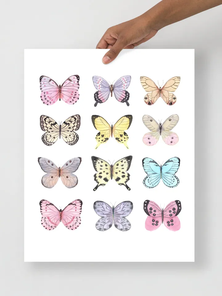 Butterfly Wall Art Print Watercolor Painting Pink Wall Art Decor Insect Art Monarch Butterfly Kids Room Art Pink Art Poster Vintage Print