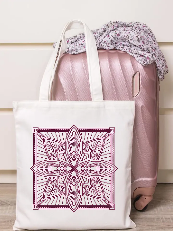 Square mandala cross stitch pattern PDF download Carpet counted cross stitch chart, Square ornament pattern for cross stitch pillow #M223