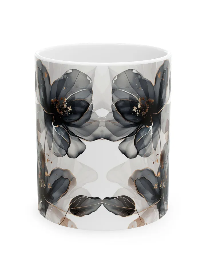 Ceramic Floral Mug, Coffee Lover Gift, Home Decor, Tea Cup, Chic Kitchen Accessory, Mother's Day Gift