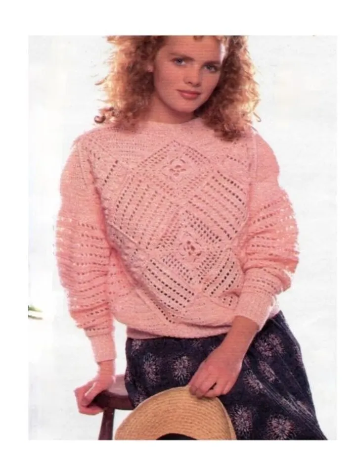 Sweater crochet pattern, summer sweater, squares sweater crochet pattern pdf