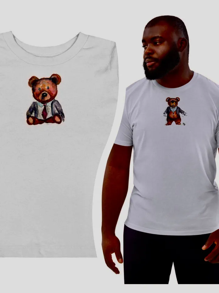 Toddler Short Sleeve Tee unique design teddy bear from my original watercolor painting,kids designer t shirts,wearable gift for children